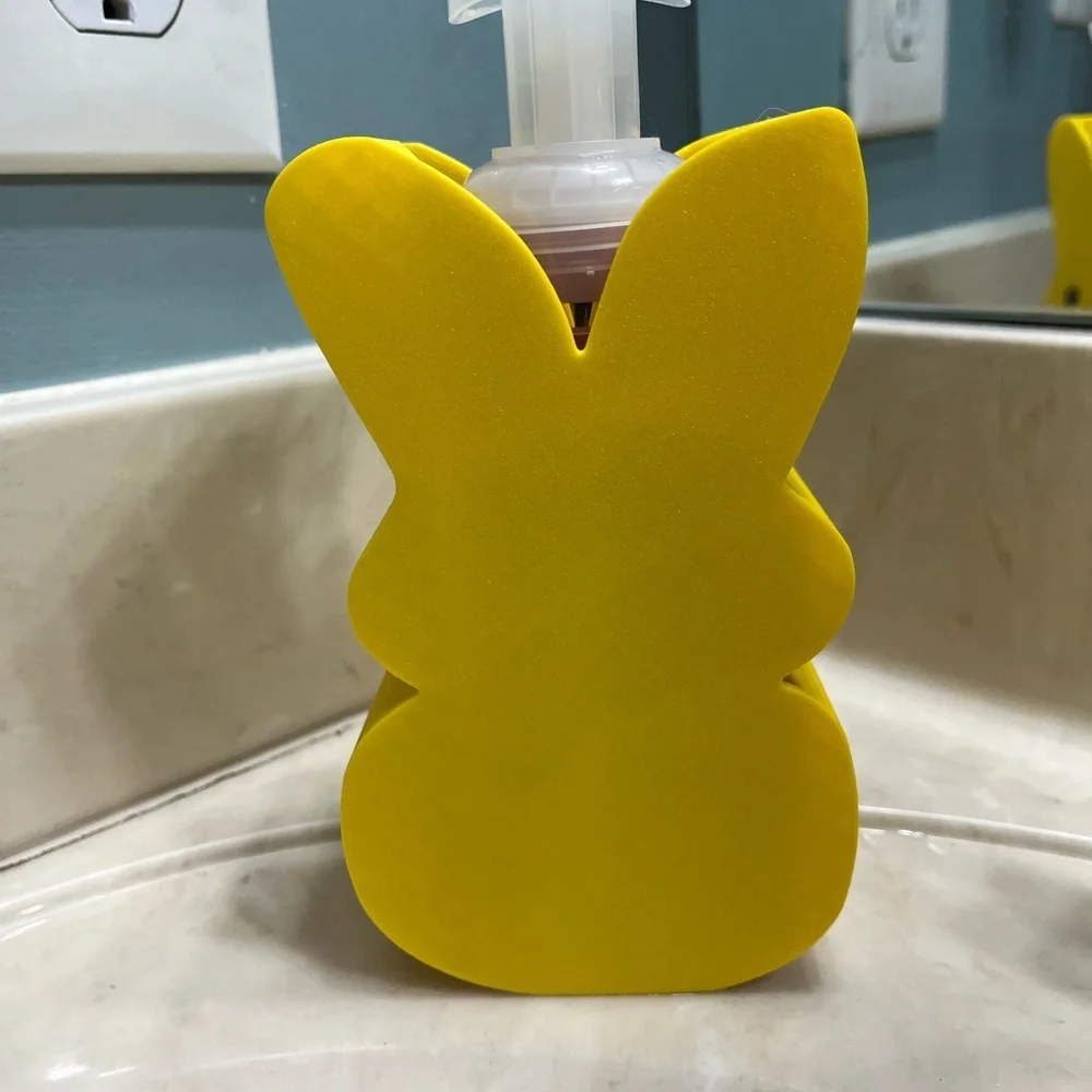 Yellow Bunny Soap Dispenser Holder - Cute Bath Accessory